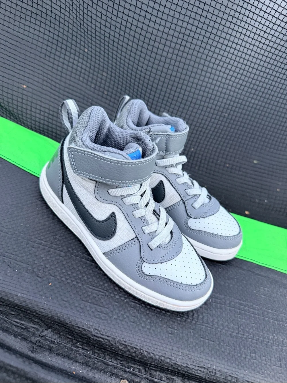 Nike Kids Gray and Black High-Top Sneakers